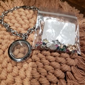 Origami Owl bracelet with charms inside